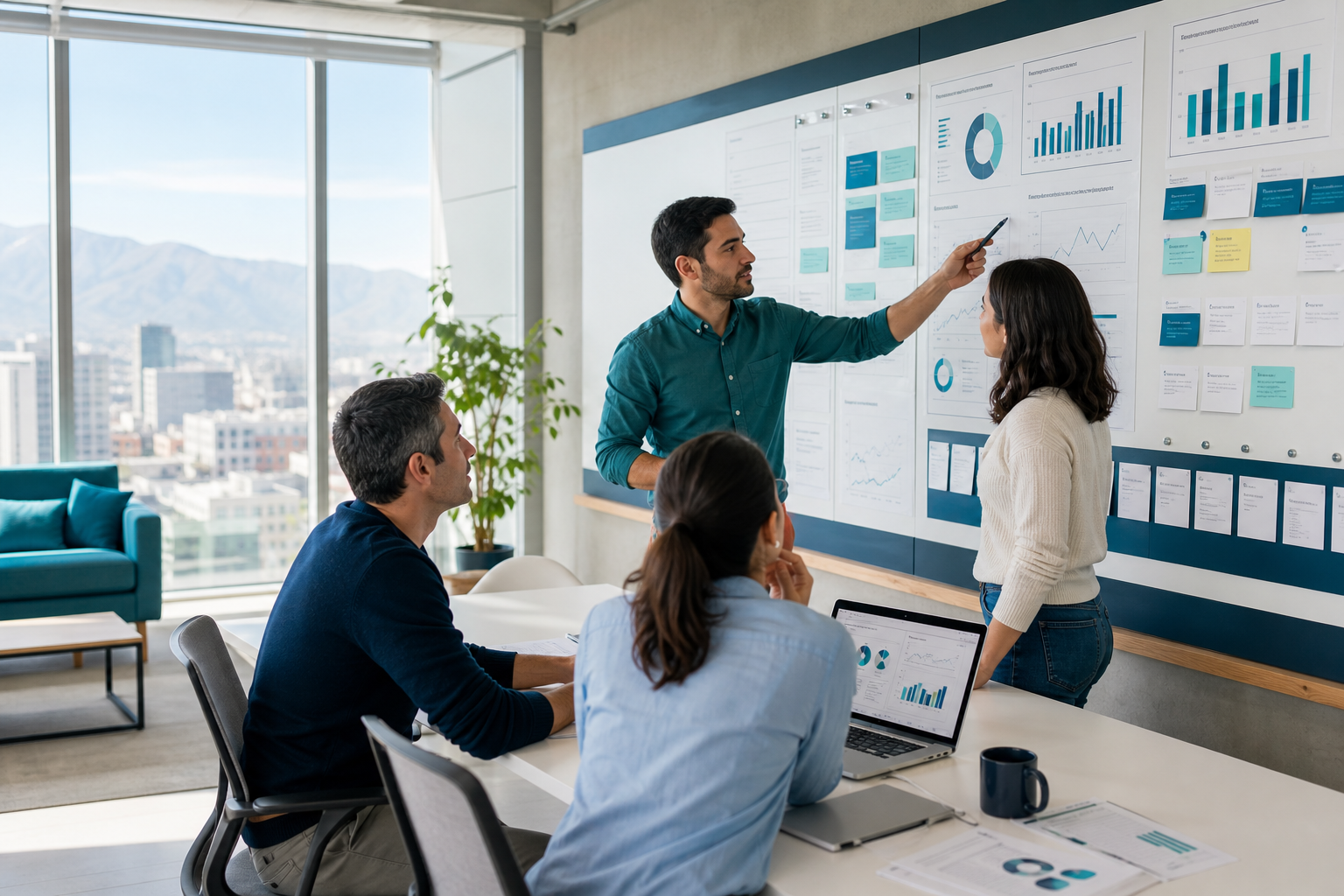 Equipo revisando procesos e informaci&oacute;n de gesti&oacute;n